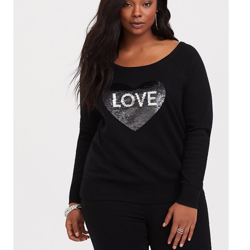 NWT Torrid 3X Sequined LOVE/NOPE Sweater